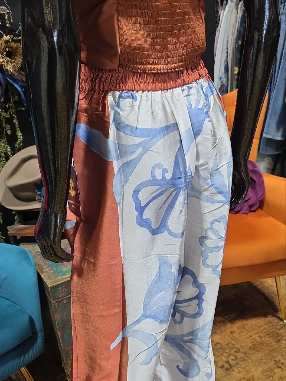 Live 4 Truth Rust Blue Floral Wide-Leg Pants - Picture 10 of 11